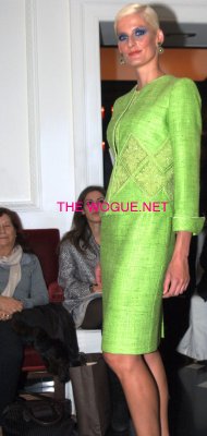 haute couture raffaella curiel conferenza stampa abito verde gennaio 2012 roma