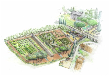 disegno del location le jardin de romain francia